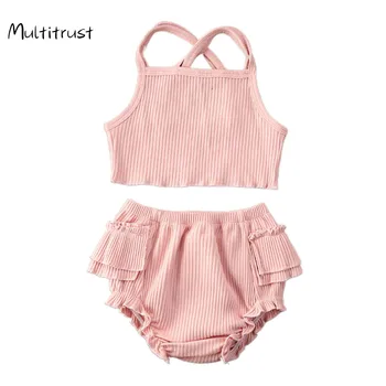2020 Solid Color Toddler Kid Baby Girl Summer Sling Tops Shirt+ Ruffles Short Pants Outfit Set Clothes 0-24M
2020 Solid Color Toddler Kid Baby Girl Summer Sling Tops Shirt+ Ruffles Short Pants Outfit Set Clothes 0-24M