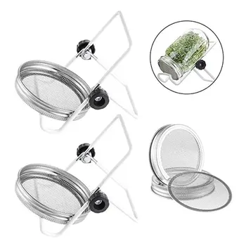 4Pcs Stainless Steel Sprouting Jar Lids with 2 Stands Kit for Wide Mouth Sprout Jars Home Garden Supplies
4Pcs Stainless Steel Sprouting Jar Lids with 2 Stands Kit for Wide Mouth Sprout Jars Home Garden Supplies