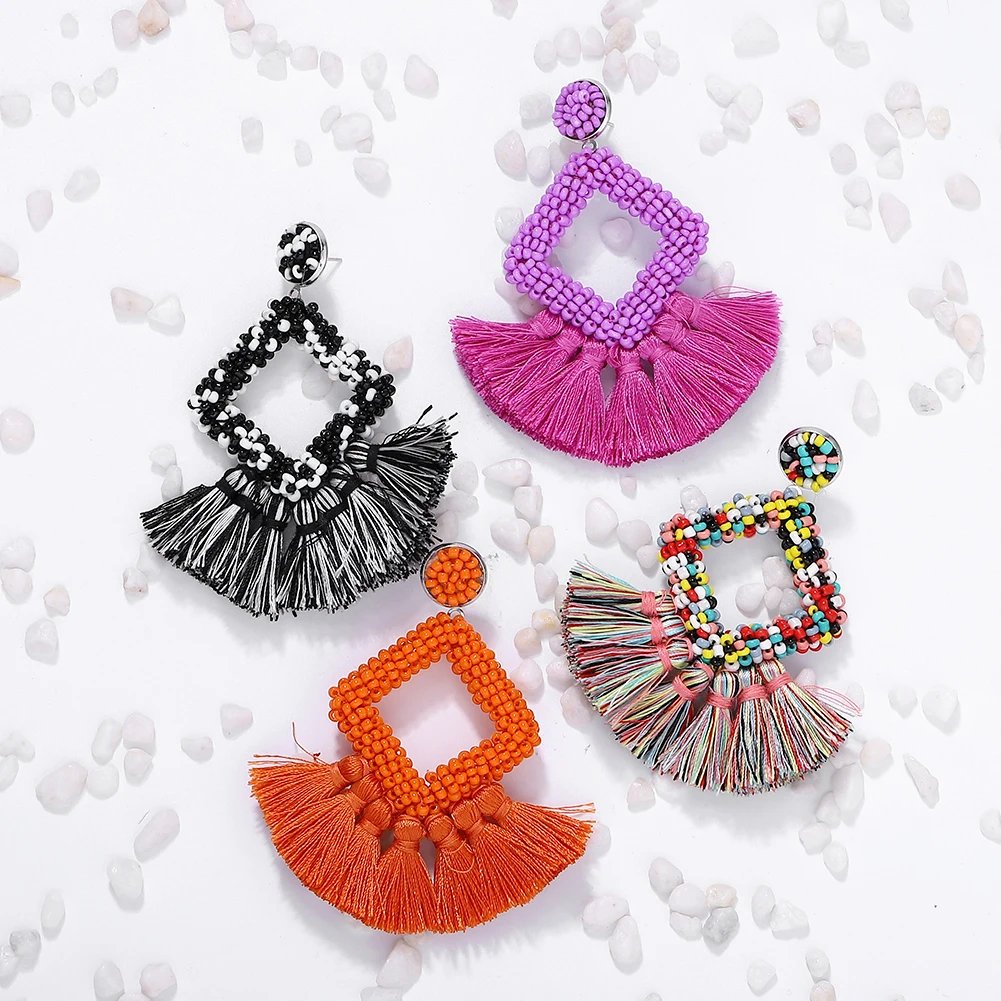 Vedawas Boho Handmade Beads Square Dangle Drop Earrings for Women Charm Colorful Tassel Pendent Statement Earrings xg3352
Vedawas Boho Handmade Beads Square Dangle Drop Earrings for Women Charm Colorful Tassel Pendent Statement Earrings xg3352