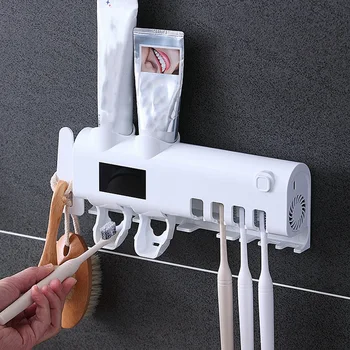 UV Toothbrush Holder with 2 Toothpaste Dispenser Bathroom Toothbrush Sanitizers Wall Mounted with Sanitizers Function
UV Toothbrush Holder with 2 Toothpaste Dispenser Bathroom Toothbrush Sanitizers Wall Mounted with Sanitizers Function