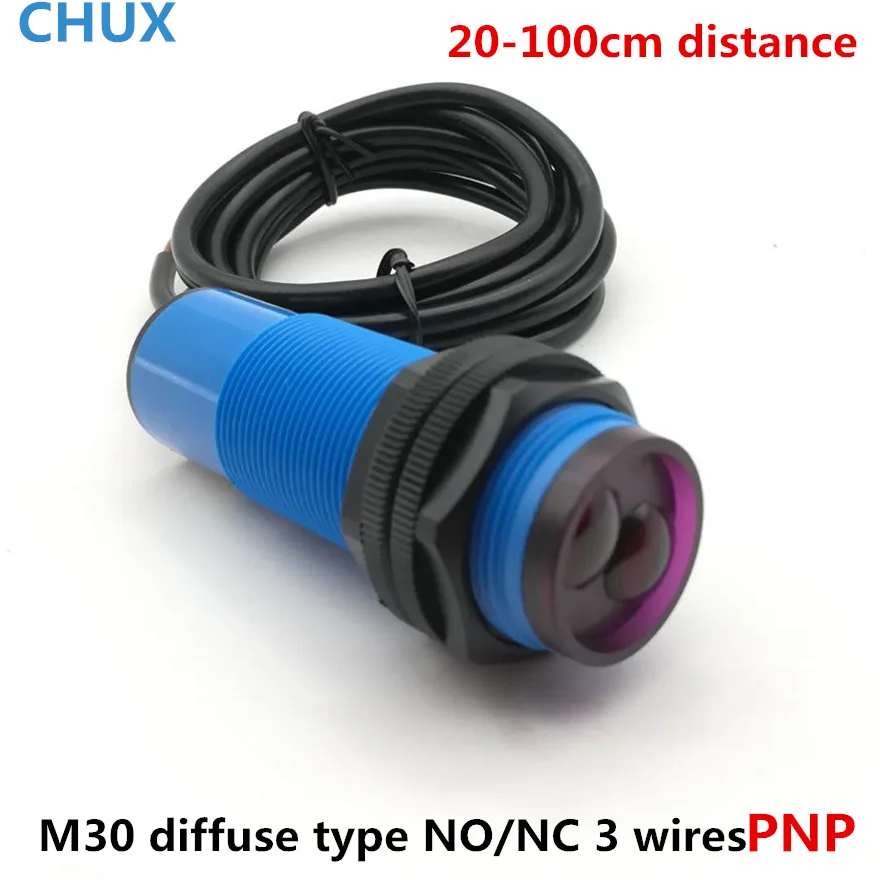 CHUX Photoelectric Sensor M30 Pnp Switch Free Shipping 70cm Detection Distance E30-3a70pa/pb Light Diffusion Sens
CHUX Photoelectric Sensor M30 Pnp Switch Free Shipping 70cm Detection Distance E30-3a70pa/pb Light Diffusion Sens