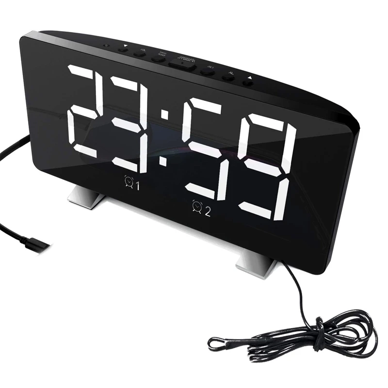 Digital Alarm Clock Radio, FM Radio Alarm Clock, USB Port for Charging, Large 6 inch LED Display with Dimmer, Snooze, Dual Alarm
Digital Alarm Clock Radio, FM Radio Alarm Clock, USB Port for Charging, Large 6 inch LED Display with Dimmer, Snooze, Dual Alarm
