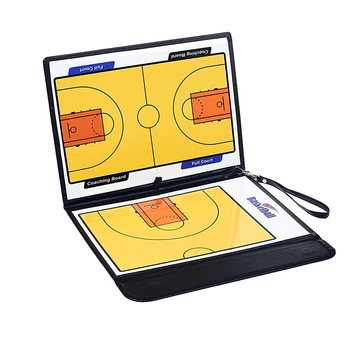 Portable Leather Magnetic Foldable Basketball Tactical Board Training Coaching Kit 24 Magnets for Tactic Drawing Noting