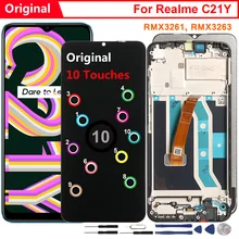 Écran tactile LCD de remplacement, 10 Touches, sans Pixels morts, pour Realme C21Y RMX3261 RMX3263, Original=