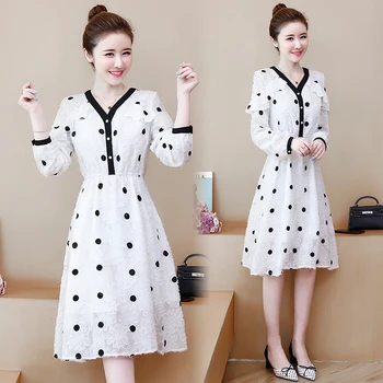 womens plus size M-5XL v-neck dress XXL XXXL 3XL XXXXL 4XL dot 2020 spring long sleeve Skater party Business office work dresses 
womens plus size M-5XL v-neck dress XXL XXXL 3XL XXXXL 4XL dot 2020 spring long sleeve Skater party Business office work dresses