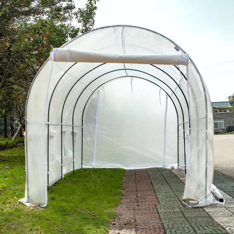 New Tunnel Greenhouse flower house Durable 2 Doors Large Bird Pest Control antifreeze and rainproof greenhous with Iron Stand
New Tunnel Greenhouse flower house Durable 2 Doors Large Bird Pest Control antifreeze and rainproof greenhous with Iron Stand
