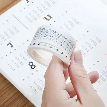 7 M Wide Perpetual Calendar Washi Tape Daily Weekly Year Planner DIY Diary Scrapbooking Label Adhesive Tape Sticker 
7 M Wide Perpetual Calendar Washi Tape Daily Weekly Year Planner DIY Diary Scrapbooking Label Adhesive Tape Sticker