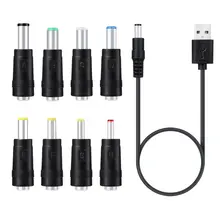 DC Charging Power Cord USB To 5521 Multifunctional DC Interchangeable Plug Male 8-in-1 Charging Cable
DC Charging Power Cord USB To 5521 Multifunctional DC Interchangeable Plug Male 8-in-1 Charging Cable