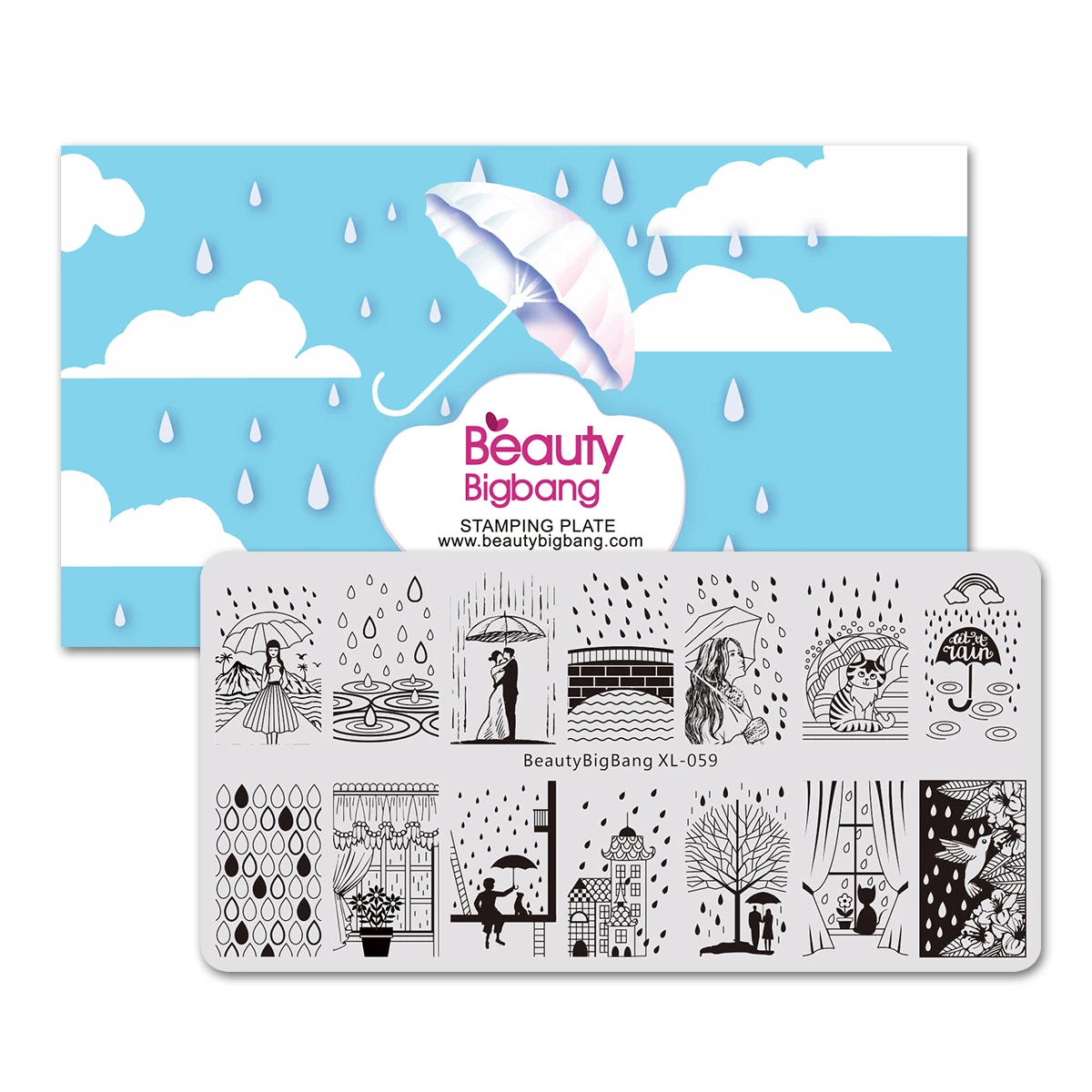 BeautyBigBang Nail Stamp Plates 6*12CM Rectangle Stencil Romantic Rain Bird Rain Animal Umbrella Patterns Beauty Image Nail tool
BeautyBigBang Nail Stamp Plates 6*12CM Rectangle Stencil Romantic Rain Bird Rain Animal Umbrella Patterns Beauty Image Nail tool