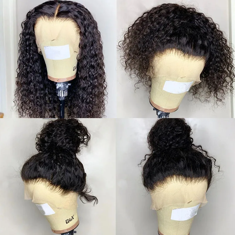 Brazilian Hair In China Curly Full Lace Human Hair Wig  Deep Wave Short Bob Glueless Lace Wig 