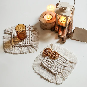 Northern Europe Macrame Cup Pad Bohemia Tablecloth Table Mat Pure Handmade Cotton Braid Non-slip Insulation Mats For Kitchen
Northern Europe Macrame Cup Pad Bohemia Tablecloth Table Mat Pure Handmade Cotton Braid Non-slip Insulation Mats For Kitchen