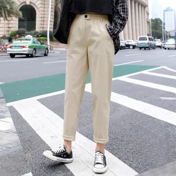 2020 New Spring Women Clothing Straight Overalls Casual Harem Pants Korean Elastic Waist Triangle Buckle Cargo Pants
2020 New Spring Women Clothing Straight Overalls Casual Harem Pants Korean Elastic Waist Triangle Buckle Cargo Pants