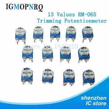 13valuesX10pcs=130pcs Trimming Potentiometer RM-065 100ohm-1Mohm RM065 Variable Resistors component diy kit new
13valuesX10pcs=130pcs Trimming Potentiometer RM-065 100ohm-1Mohm RM065 Variable Resistors component diy kit new