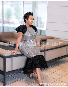European and American women elastic sequins hit black three-dimensional flowers slim fish tail dress with good quality diamond b
European and American women elastic sequins hit black three-dimensional flowers slim fish tail dress with good quality diamond b