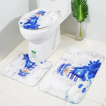 Christmas Bathroom Carpet Blue Snowman Print Toilet Bathroom Mat Three-Piece Floor Mat Carpet Set Dywaniki Lazienkowe
Christmas Bathroom Carpet Blue Snowman Print Toilet Bathroom Mat Three-Piece Floor Mat Carpet Set Dywaniki Lazienkowe