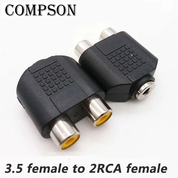 COMPSON 1/2/5pcs a Female Point Two Male Audio Adapter 3.5 mm Female Turn Lotus Double Connector Nickel-plated 2RCA Female.
COMPSON 1/2/5pcs a Female Point Two Male Audio Adapter 3.5 mm Female Turn Lotus Double Connector Nickel-plated 2RCA Female.
