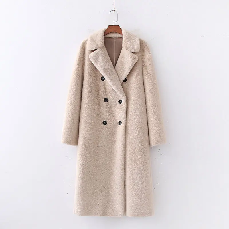 casual creamy white woman long fake fur coat 2019 autumn-winter new fashion solid turn-down collar ladies coat elegant outwear
casual creamy white woman long fake fur coat 2019 autumn-winter new fashion solid turn-down collar ladies coat elegant outwear