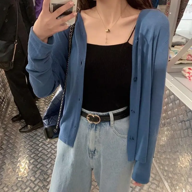 Two - Piece Knitted Cardigan Jacket Women 's All -match Spring and Autumn Korean -Style Loose Sun-Proof Clothing Thin Sweater
Two - Piece Knitted Cardigan Jacket Women 's All -match Spring and Autumn Korean -Style Loose Sun-Proof Clothing Thin Sweater