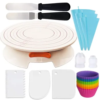23 Pieces Cake Decorating Supplies Kits Set Forever smooth Cake Turntable W/break Smoother Rotating Stand
23 Pieces Cake Decorating Supplies Kits Set Forever smooth Cake Turntable W/break Smoother Rotating Stand