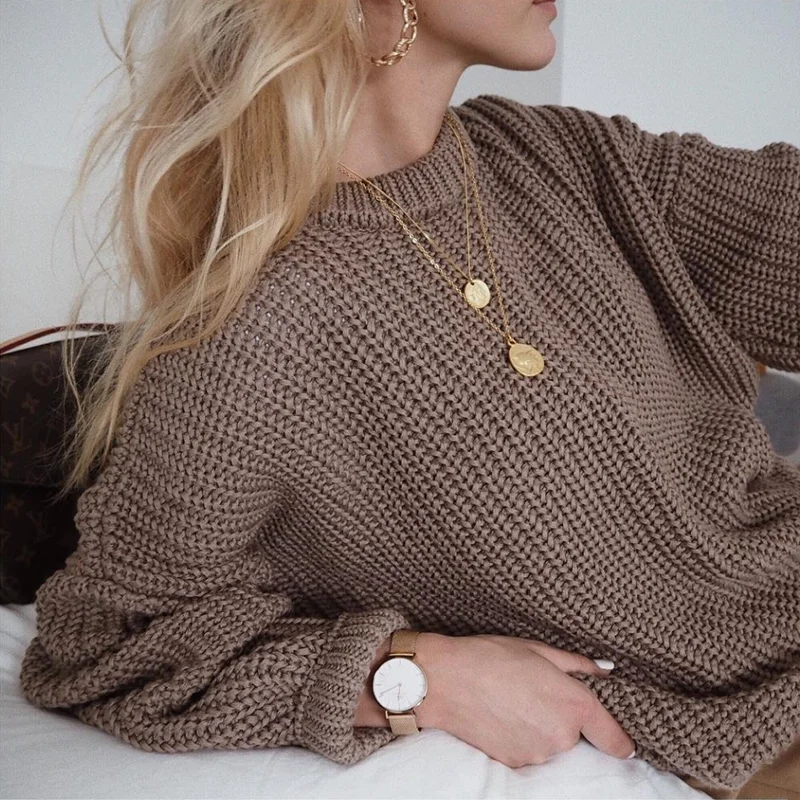 Autumn Women Oversized Sweaters Casual Solid Loose Knitted Sweater Fashion Elegant O Neck Pullover Winter Jumper Korean Knitwear 
Autumn Women Oversized Sweaters Casual Solid Loose Knitted Sweater Fashion Elegant O Neck Pullover Winter Jumper Korean Knitwear