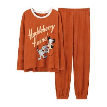 Long Sleeve Warm Flannel Pajamas Winter Women Pajama Sets Print Thicken Sleepwear Pyjamas Plus Size 2XL 85kg Nightwear