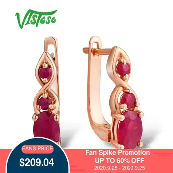 VISTOSO Gold Earrings For Women Authentic 14K 585 Rose Gold Shimmering Red Ruby Wedding Band Engagement Anniversary Fine Jewelry
VISTOSO Gold Earrings For Women Authentic 14K 585 Rose Gold Shimmering Red Ruby Wedding Band Engagement Anniversary Fine Jewelry