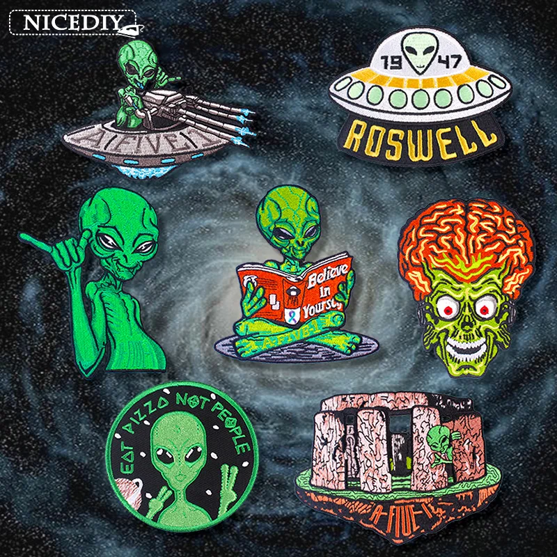 UFO Alien Patch Outer Space Patch Heat-adhesive Embroidered Patches For Clothing Iron On Patches On Clothes Stripe DIY Applique
UFO Alien Patch Outer Space Patch Heat-adhesive Embroidered Patches For Clothing Iron On Patches On Clothes Stripe DIY Applique