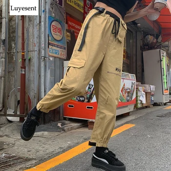 Solid Khaki Cool Women Cargo Pants 2020 Lady Pockets Belt With Plastic Buckle Outdoor Sport Ankle-Length Fashion Loose Trousers
Solid Khaki Cool Women Cargo Pants 2020 Lady Pockets Belt With Plastic Buckle Outdoor Sport Ankle-Length Fashion Loose Trousers