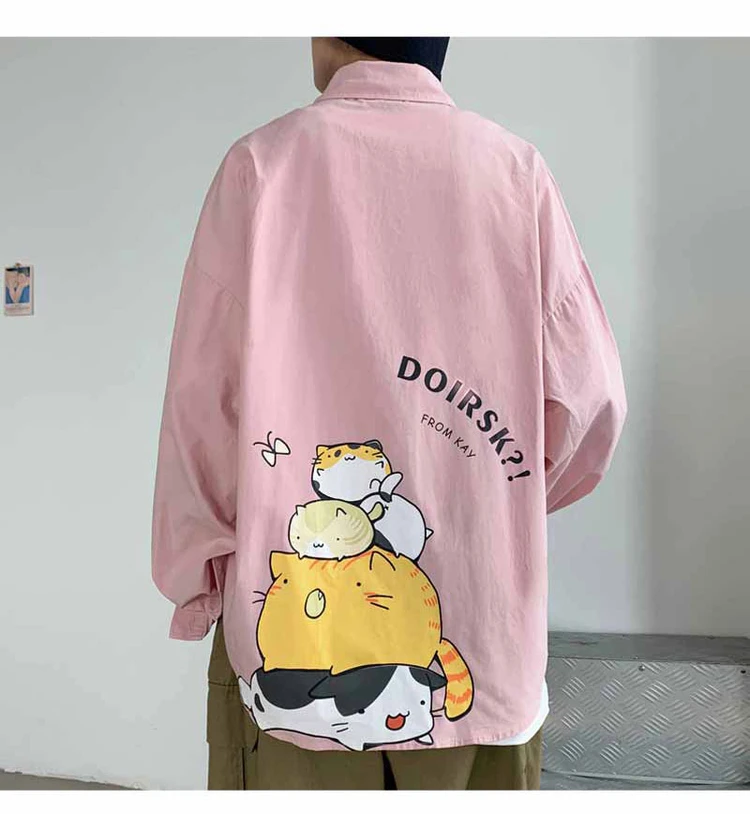 Men's Oversized Anime Shirts Mens Fashion Cotton Blouse 5xl Oversize Long Sleeves Dress Shirt for Men Man Clothing Casual