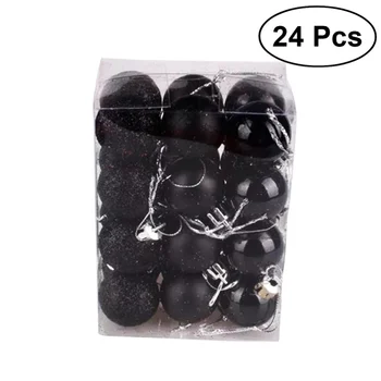 24 pcs 3cm Christmas Ball Black Hanging Plastic Pendant Ornaments Xmas Tree Decoration for Wedding Party Holiday
24 pcs 3cm Christmas Ball Black Hanging Plastic Pendant Ornaments Xmas Tree Decoration for Wedding Party Holiday