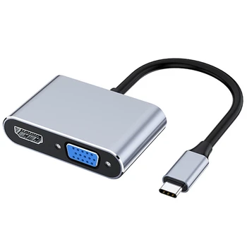 USB C to HDMI VGA Multiport Adapter 4K Type C USB-C HUB Video Projectors Converters Port Adaptor for Pro 
USB C to HDMI VGA Multiport Adapter 4K Type C USB-C HUB Video Projectors Converters Port Adaptor for Pro