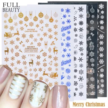 1pc 3D White Gold Christmas Slider Nail Sticker Decals Snowflakes New Year Adhesive Foils for Manicure Beauty Decor CHF281-284
1pc 3D White Gold Christmas Slider Nail Sticker Decals Snowflakes New Year Adhesive Foils for Manicure Beauty Decor CHF281-284