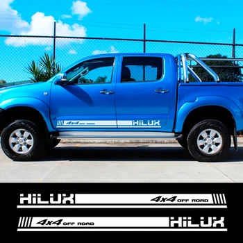 

2PCS For Toyota Hilux Car Racing 4x4 Off Road Decal Car Door Side Stripes Stickers Auto Body Decor Vinyl Film Decals Accessories