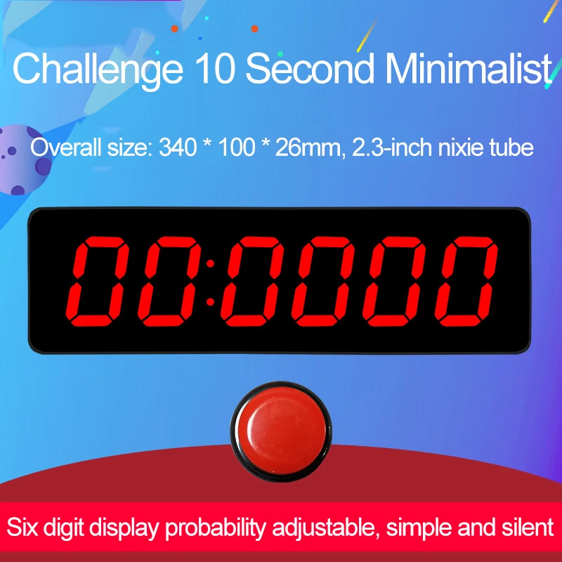 Challenge 10 Seconds 6 Gears 23 Gears Adjustable Timer Adjustable ProbabilitySimple and Silent
Challenge 10 Seconds 6 Gears 23 Gears Adjustable Timer Adjustable ProbabilitySimple and Silent