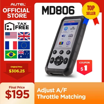 Autel MaxiDiag MD806 OBDII Car Diagnostic Tool OBD OBD2 Scanner Automotive Code Reader PK MD808 MD802 CRP129 Free Update
Autel MaxiDiag MD806 OBDII Car Diagnostic Tool OBD OBD2 Scanner Automotive Code Reader PK MD808 MD802 CRP129 Free Update