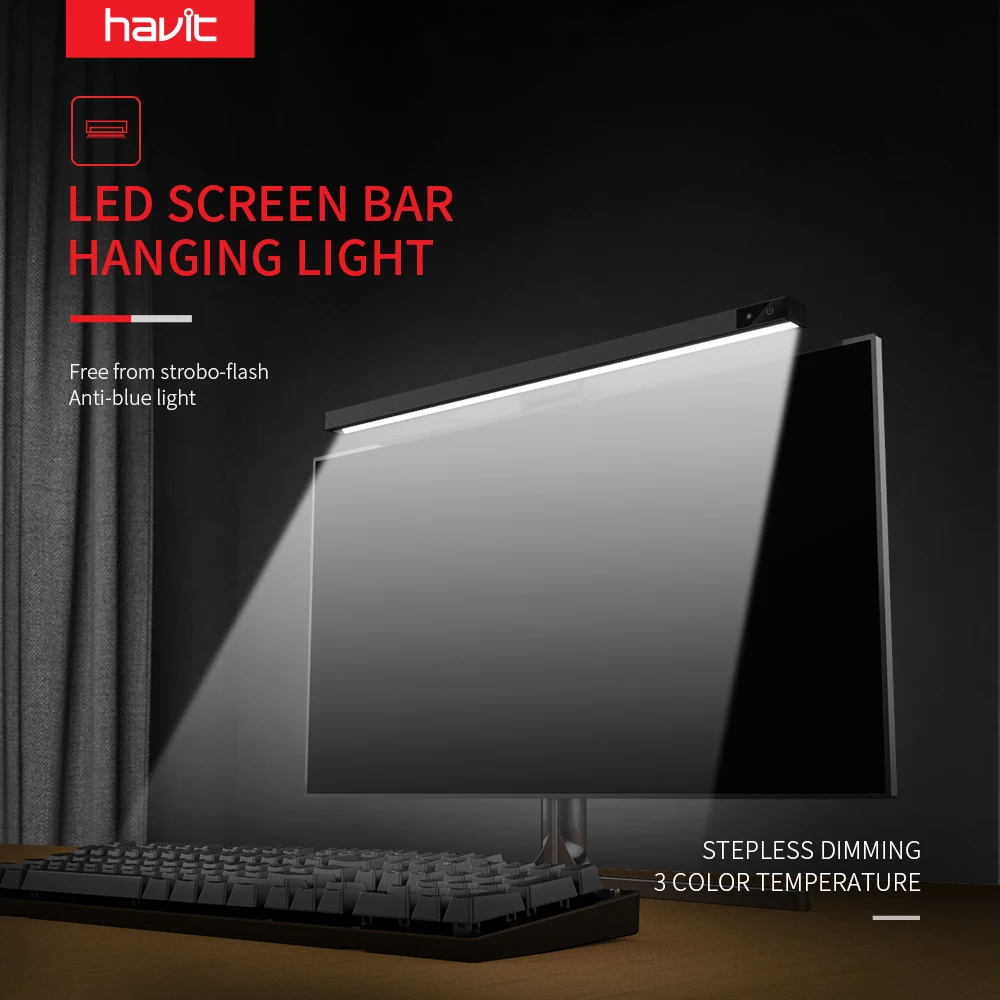 Havit Computer LED Light 3 Colors Temperature Adjustable Reading Screen Hanging Light Eye Protection Lamp USB Rechargeable
Havit Computer LED Light 3 Colors Temperature Adjustable Reading Screen Hanging Light Eye Protection Lamp USB Rechargeable