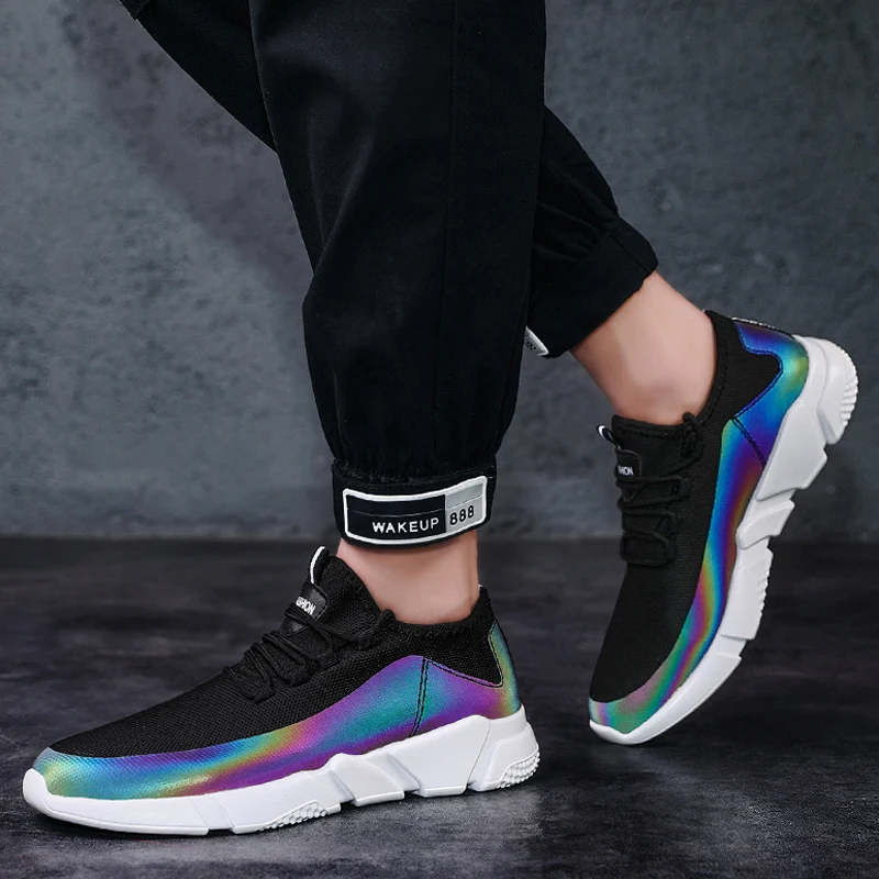 New Mens Casual Shoes Vulcanized Platform Shoes Man Fashion Black Reflective Sneakers Soft Breathable Footwear Zapatillas Hombre
New Mens Casual Shoes Vulcanized Platform Shoes Man Fashion Black Reflective Sneakers Soft Breathable Footwear Zapatillas Hombre