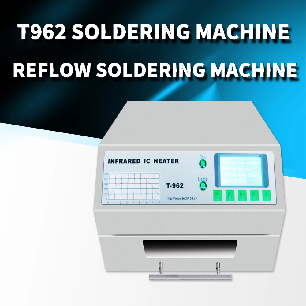 Small Reflow Soldering Machine T-962 Infrared IC Heater T962 Reflow Solder Oven BGA SMD SMT Rework Station Smoke Upgrade
Small Reflow Soldering Machine T-962 Infrared IC Heater T962 Reflow Solder Oven BGA SMD SMT Rework Station Smoke Upgrade