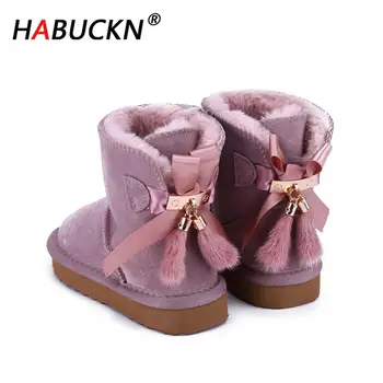 HABUCKN new Genuine Leather Fashion kids Winter Snow Boots For children Warm Winter child Shoes Pendant tassel dusk Pretty cute 
HABUCKN new Genuine Leather Fashion kids Winter Snow Boots For children Warm Winter child Shoes Pendant tassel dusk Pretty cute