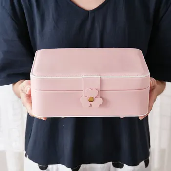 Brand PU Jewelry Box Women Big Double Layers Earrings Necklaces Ring Jewel Storage Carrying Box Women Jewel Casket Wedding Gift 
Brand PU Jewelry Box Women Big Double Layers Earrings Necklaces Ring Jewel Storage Carrying Box Women Jewel Casket Wedding Gift