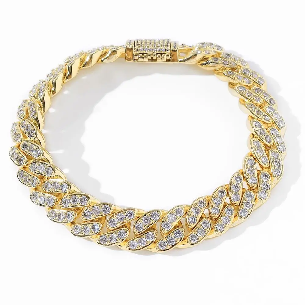 13mm Fashion Gold Color Plated Micro Pave Cubic Zircon Bracelet All Iced Out 7" 8" Length Cuban Chain Hip Hop Jewelry For Male
13mm Fashion Gold Color Plated Micro Pave Cubic Zircon Bracelet All Iced Out 7" 8" Length Cuban Chain Hip Hop Jewelry For Male