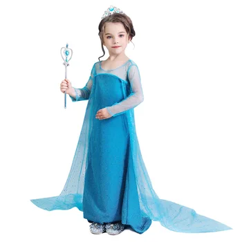 Blue Lace Tailing Sequins Anna Elsa Dress for Girls Princes Halloween Cosplay Party Costume Children Clothing Kid Role Play 3-8s 
Blue Lace Tailing Sequins Anna Elsa Dress for Girls Princes Halloween Cosplay Party Costume Children Clothing Kid Role Play 3-8s
