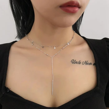 JAECLNCY 925 Sterling Silver Necklace Mini Drop Star Double Layer Necklace For Women Long Tassel Necklace Fine Jewelry Niche 18k
JAECLNCY 925 Sterling Silver Necklace Mini Drop Star Double Layer Necklace For Women Long Tassel Necklace Fine Jewelry Niche 18k