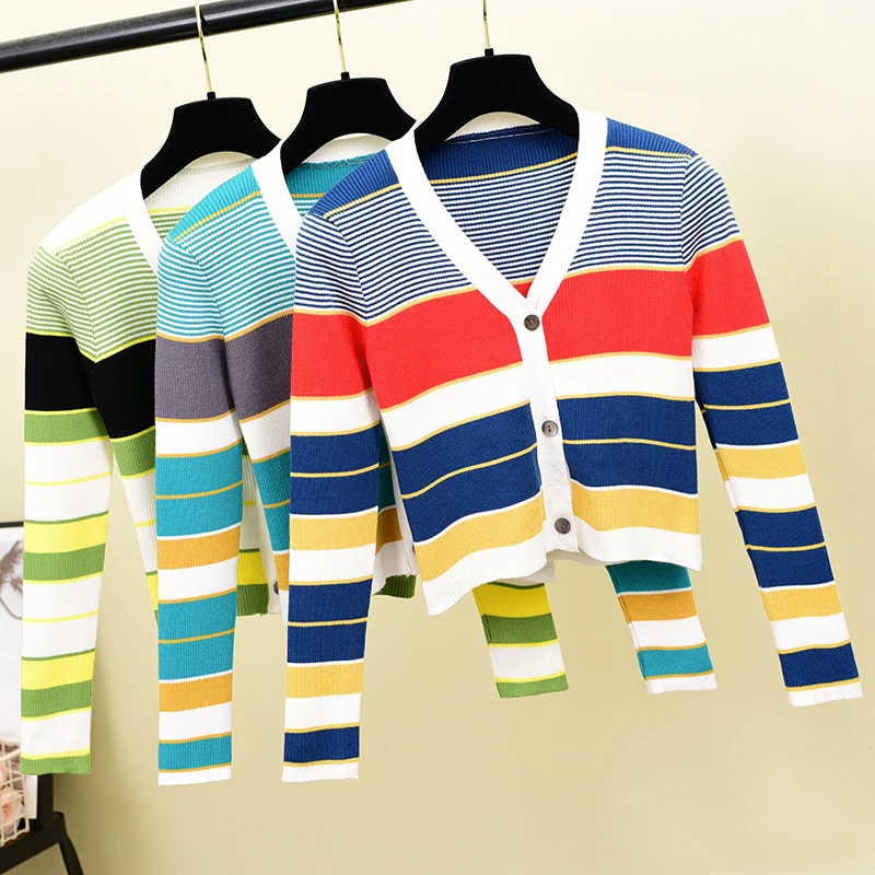 New Fashion Slim Striped Print V Neck Autumn Winter Knit Cardigan Short Sweater Casual Women Pull Femme Long Sleeve Elegant Coat
New Fashion Slim Striped Print V Neck Autumn Winter Knit Cardigan Short Sweater Casual Women Pull Femme Long Sleeve Elegant Coat