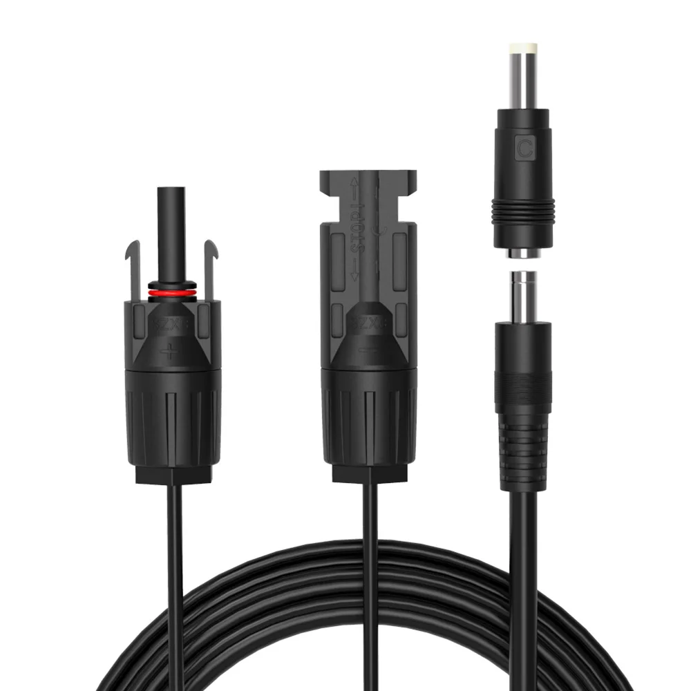 Solar Charging Cable MC4 to DC 5521 DC 5525 Solar Power Externsion Cable for Portable Power Station with Solar Panel.
Solar Charging Cable MC4 to DC 5521 DC 5525 Solar Power Externsion Cable for Portable Power Station with Solar Panel.