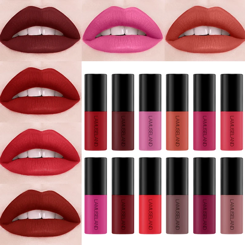 LAMUSELAND 12 color lip gloss red velvet sample Moisturizer Waterproof matte long lasting non-stick cup liquid lipstick TSLM1
LAMUSELAND 12 color lip gloss red velvet sample Moisturizer Waterproof matte long lasting non-stick cup liquid lipstick TSLM1