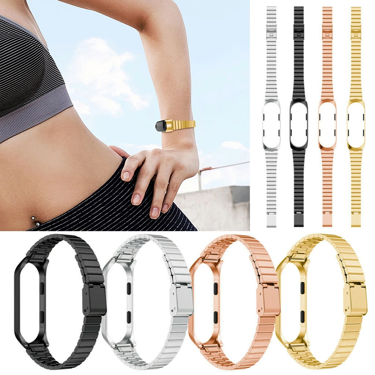 Wrist Strap For Xiaomi Mi Band 3 Metal Screwless Stainless Steel Wriststrap for Mi Band 4 Replacement Strap Accessories
Wrist Strap For Xiaomi Mi Band 3 Metal Screwless Stainless Steel Wriststrap for Mi Band 4 Replacement Strap Accessories