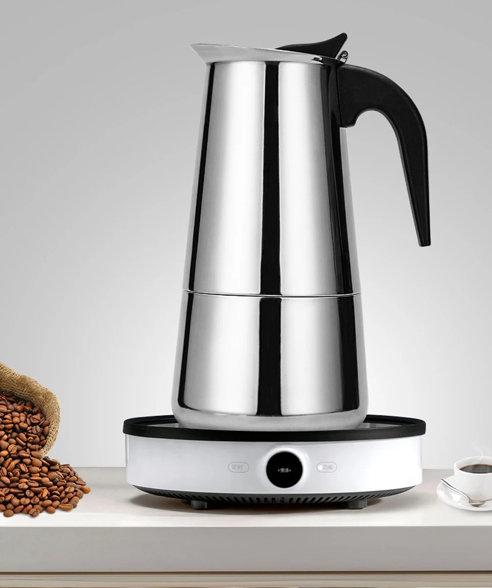 Italian Maker Coffee Machine Espresso Moka Pot Coffee Stainless Steel Tools Portable Coffeeware Cafe Latte Stovetop Accessories Italian Maker Coffee Machine Espresso Moka Pot Coffee Stainless Steel Tools Portable Coffeeware Cafe Latte Stovetop Accessories