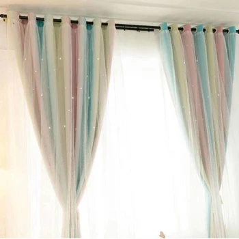 Openwork Stars Blackout Curtains Bedroom Kitchen Sheer Curtains Double Layer Of Cloth Modern Curtains For Living Room cheap YH
Openwork Stars Blackout Curtains Bedroom Kitchen Sheer Curtains Double Layer Of Cloth Modern Curtains For Living Room cheap YH