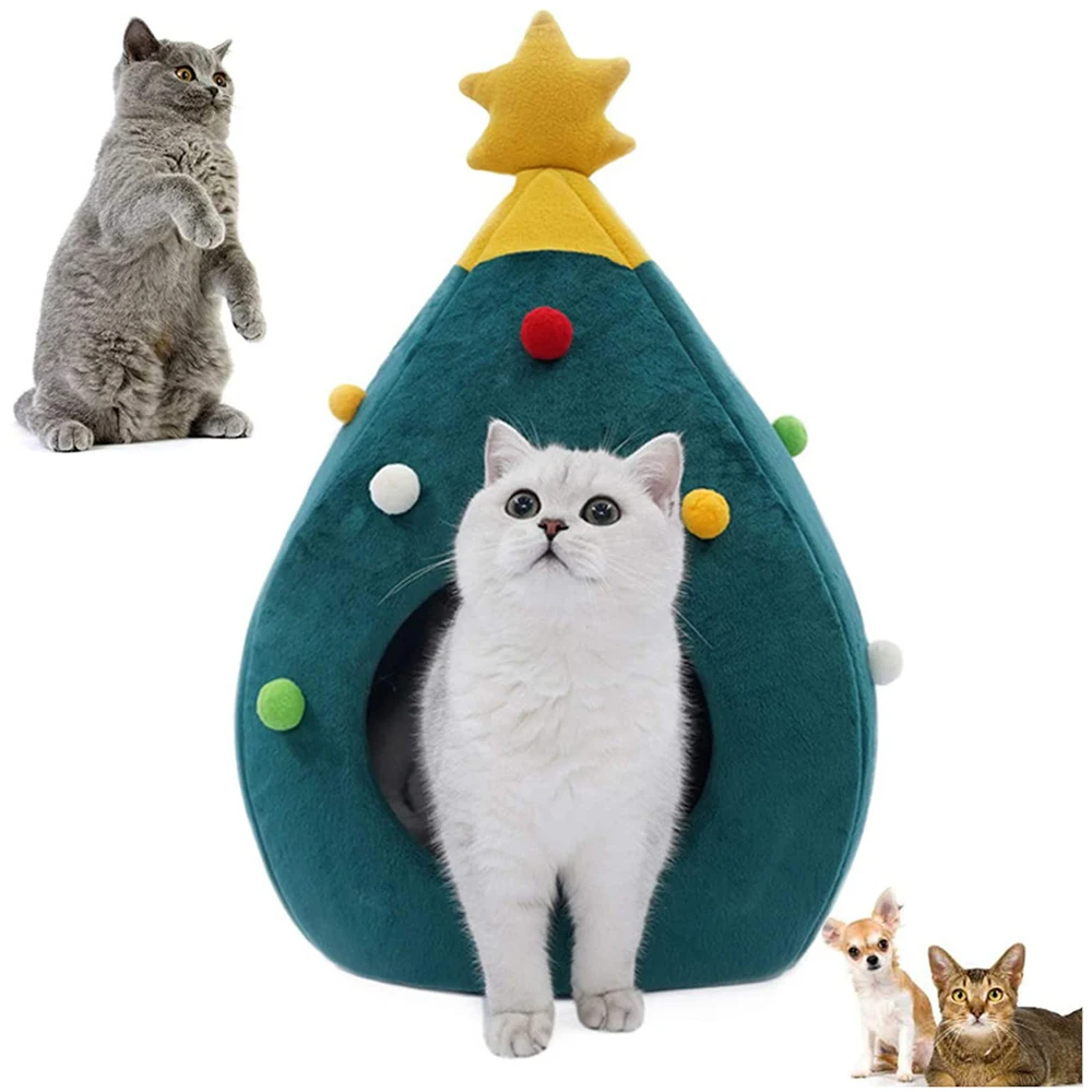 Christmas Tree Shape Cat Bed Half Closed Cave Tent Washable Kitten Nest Mat Kennel Warm Soft Comfortable Winter Pet Cats House
Christmas Tree Shape Cat Bed Half Closed Cave Tent Washable Kitten Nest Mat Kennel Warm Soft Comfortable Winter Pet Cats House
